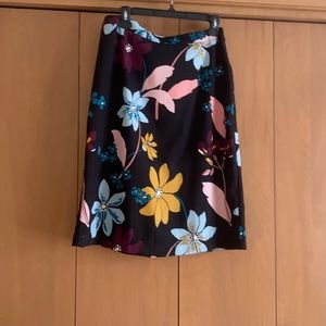 Unlined A-Line skirt with back pleats.